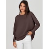 image:imageANRABESS Womens Oversized Batwing Long Sleeve Ribbed Knit Sweaters 2026 Fall OutfitsCoffee