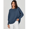 image:imageANRABESS Womens Oversized Batwing Long Sleeve Ribbed Knit Sweaters 2026 Fall OutfitsDusty Blue