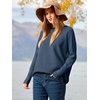 image:imageANRABESS Womens Oversized Batwing Long Sleeve Ribbed Knit Sweaters 2026 Fall OutfitsDusty Blue