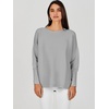 image:imageANRABESS Womens Oversized Batwing Long Sleeve Ribbed Knit Sweaters 2026 Fall OutfitsGray
