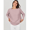 image:imageANRABESS Womens Oversized Batwing Long Sleeve Ribbed Knit Sweaters 2026 Fall OutfitsPink