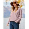image:imageANRABESS Womens Oversized Batwing Long Sleeve Ribbed Knit Sweaters 2026 Fall OutfitsPink