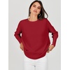 image:imageANRABESS Womens Oversized Batwing Long Sleeve Ribbed Knit Sweaters 2026 Fall OutfitsRed