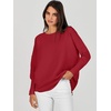 image:imageANRABESS Womens Oversized Batwing Long Sleeve Ribbed Knit Sweaters 2026 Fall OutfitsRed