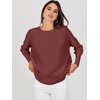image:imageANRABESS Womens Oversized Batwing Long Sleeve Ribbed Knit Sweaters 2026 Fall OutfitsRust