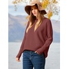 image:imageANRABESS Womens Oversized Batwing Long Sleeve Ribbed Knit Sweaters 2026 Fall OutfitsRust