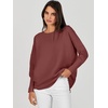 image:imageANRABESS Womens Oversized Batwing Long Sleeve Ribbed Knit Sweaters 2026 Fall OutfitsRust