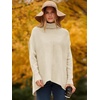 image:imageANRABESS Womens Oversized Turtleneck Batwing Long Sleeve Casual Cozy Baggy Knit Pullover Tunic Sweater 2026 Fall OutfitsApricot
