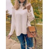 image:imageANRABESS Womens Oversized Turtleneck Batwing Long Sleeve Casual Cozy Baggy Knit Pullover Tunic Sweater 2026 Fall OutfitsApricot
