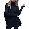 image:imageANRABESS Womens Oversized Turtleneck Batwing Long Sleeve Casual Cozy Baggy Knit Pullover Tunic Sweater 2026 Fall OutfitsBlack