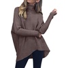 image:imageANRABESS Womens Oversized Turtleneck Batwing Long Sleeve Casual Cozy Baggy Knit Pullover Tunic Sweater 2026 Fall OutfitsBrown