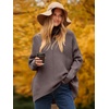 image:imageANRABESS Womens Oversized Turtleneck Batwing Long Sleeve Casual Cozy Baggy Knit Pullover Tunic Sweater 2026 Fall OutfitsBrown