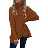 image:imageANRABESS Womens Oversized Turtleneck Batwing Long Sleeve Casual Cozy Baggy Knit Pullover Tunic Sweater 2026 Fall OutfitsCaramel