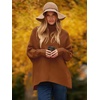 image:imageANRABESS Womens Oversized Turtleneck Batwing Long Sleeve Casual Cozy Baggy Knit Pullover Tunic Sweater 2026 Fall OutfitsCaramel