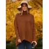 image:imageANRABESS Womens Oversized Turtleneck Batwing Long Sleeve Casual Cozy Baggy Knit Pullover Tunic Sweater 2026 Fall OutfitsCaramel