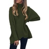 image:imageANRABESS Womens Oversized Turtleneck Batwing Long Sleeve Casual Cozy Baggy Knit Pullover Tunic Sweater 2026 Fall OutfitsDark Green