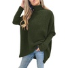 image:imageANRABESS Womens Oversized Turtleneck Batwing Long Sleeve Casual Cozy Baggy Knit Pullover Tunic Sweater 2026 Fall OutfitsDark Green