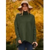 image:imageANRABESS Womens Oversized Turtleneck Batwing Long Sleeve Casual Cozy Baggy Knit Pullover Tunic Sweater 2026 Fall OutfitsDark Green
