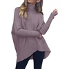 image:imageANRABESS Womens Oversized Turtleneck Batwing Long Sleeve Casual Cozy Baggy Knit Pullover Tunic Sweater 2026 Fall OutfitsDark Purple