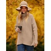 image:imageANRABESS Womens Oversized Turtleneck Batwing Long Sleeve Casual Cozy Baggy Knit Pullover Tunic Sweater 2026 Fall OutfitsDeep Apricot