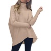 image:imageANRABESS Womens Oversized Turtleneck Batwing Long Sleeve Casual Cozy Baggy Knit Pullover Tunic Sweater 2026 Fall OutfitsDeep Apricot