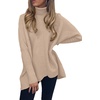 image:imageANRABESS Womens Oversized Turtleneck Batwing Long Sleeve Casual Cozy Baggy Knit Pullover Tunic Sweater 2026 Fall OutfitsDeep Apricot