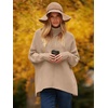 image:imageANRABESS Womens Oversized Turtleneck Batwing Long Sleeve Casual Cozy Baggy Knit Pullover Tunic Sweater 2026 Fall OutfitsDeep Apricot