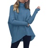 image:imageANRABESS Womens Oversized Turtleneck Batwing Long Sleeve Casual Cozy Baggy Knit Pullover Tunic Sweater 2026 Fall OutfitsDenim Blue