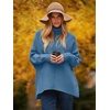image:imageANRABESS Womens Oversized Turtleneck Batwing Long Sleeve Casual Cozy Baggy Knit Pullover Tunic Sweater 2026 Fall OutfitsDenim Blue