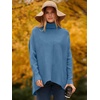 image:imageANRABESS Womens Oversized Turtleneck Batwing Long Sleeve Casual Cozy Baggy Knit Pullover Tunic Sweater 2026 Fall OutfitsDenim Blue