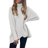 image:imageANRABESS Womens Oversized Turtleneck Batwing Long Sleeve Casual Cozy Baggy Knit Pullover Tunic Sweater 2026 Fall OutfitsGrey