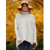 image:imageANRABESS Womens Oversized Turtleneck Batwing Long Sleeve Casual Cozy Baggy Knit Pullover Tunic Sweater 2026 Fall OutfitsGrey