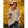 image:imageANRABESS Womens Oversized Turtleneck Batwing Long Sleeve Casual Cozy Baggy Knit Pullover Tunic Sweater 2026 Fall OutfitsKhaki