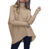 image:imageANRABESS Womens Oversized Turtleneck Batwing Long Sleeve Casual Cozy Baggy Knit Pullover Tunic Sweater 2026 Fall OutfitsKhaki