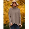 image:imageANRABESS Womens Oversized Turtleneck Batwing Long Sleeve Casual Cozy Baggy Knit Pullover Tunic Sweater 2026 Fall OutfitsMutmeg