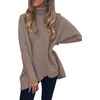 image:imageANRABESS Womens Oversized Turtleneck Batwing Long Sleeve Casual Cozy Baggy Knit Pullover Tunic Sweater 2026 Fall OutfitsMutmeg