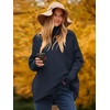 image:imageANRABESS Womens Oversized Turtleneck Batwing Long Sleeve Casual Cozy Baggy Knit Pullover Tunic Sweater 2026 Fall OutfitsNavy Blue