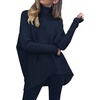 image:imageANRABESS Womens Oversized Turtleneck Batwing Long Sleeve Casual Cozy Baggy Knit Pullover Tunic Sweater 2026 Fall OutfitsNavy Blue