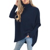 image:imageANRABESS Womens Oversized Turtleneck Batwing Long Sleeve Casual Cozy Baggy Knit Pullover Tunic Sweater 2026 Fall OutfitsNavy Blue