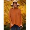 image:imageANRABESS Womens Oversized Turtleneck Batwing Long Sleeve Casual Cozy Baggy Knit Pullover Tunic Sweater 2026 Fall OutfitsOrange Rust