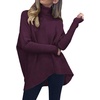 image:imageANRABESS Womens Oversized Turtleneck Batwing Long Sleeve Casual Cozy Baggy Knit Pullover Tunic Sweater 2026 Fall OutfitsPurple
