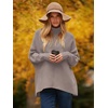 image:imageANRABESS Womens Oversized Turtleneck Batwing Long Sleeve Casual Cozy Baggy Knit Pullover Tunic Sweater 2026 Fall OutfitsRed Apricot