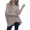 image:imageANRABESS Womens Oversized Turtleneck Batwing Long Sleeve Casual Cozy Baggy Knit Pullover Tunic Sweater 2026 Fall OutfitsRed Apricot