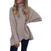 image:imageANRABESS Womens Oversized Turtleneck Batwing Long Sleeve Casual Cozy Baggy Knit Pullover Tunic Sweater 2026 Fall OutfitsRed Apricot