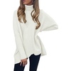 image:imageANRABESS Womens Oversized Turtleneck Batwing Long Sleeve Casual Cozy Baggy Knit Pullover Tunic Sweater 2026 Fall OutfitsWhite