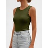 image:imageANRABESS Womens Summer Tank Tops Sweater Vest Wool Blend Lightweight Sleeveless Crew Neck Casual Travel Going Out ShirtsArmy Green