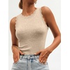 image:imageANRABESS Womens Summer Tank Tops Sweater Vest Wool Blend Lightweight Sleeveless Crew Neck Casual Travel Going Out ShirtsParchment