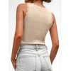 image:imageANRABESS Womens Summer Tank Tops Sweater Vest Wool Blend Lightweight Sleeveless Crew Neck Casual Travel Going Out ShirtsParchment