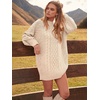 image:imageANRABESS Womens Sweater Dress Oversized Cable Knit Chunky Long Sleeve Short Dresses 2026 Fall Outfits Vacation Winter ClothesApricot