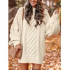 image:imageANRABESS Womens Sweater Dress Oversized Cable Knit Chunky Long Sleeve Short Dresses 2026 Fall Outfits Vacation Winter ClothesBeige